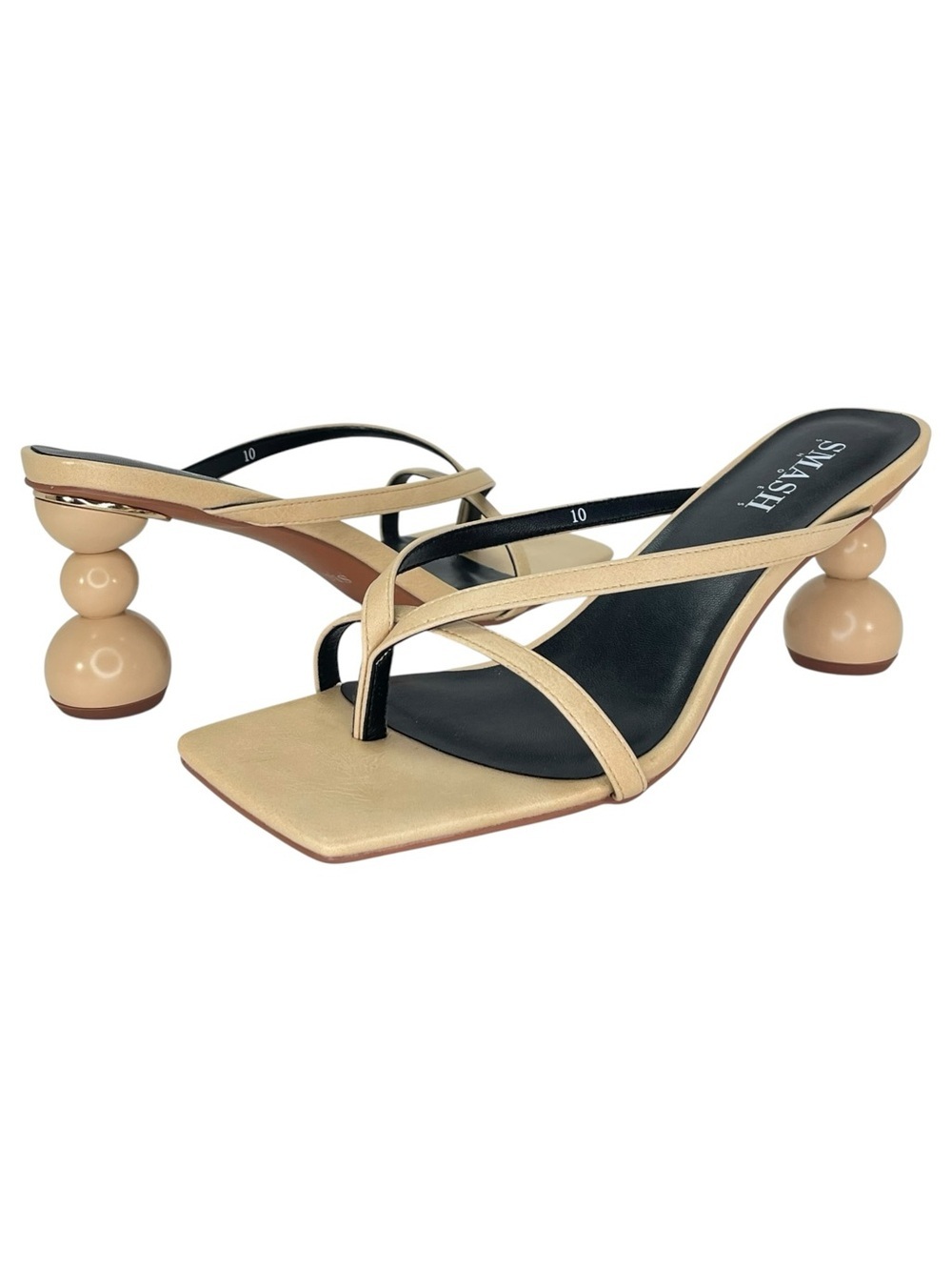 Smash Shoes Bailey Beige Womens Thong Sandals Size 10M